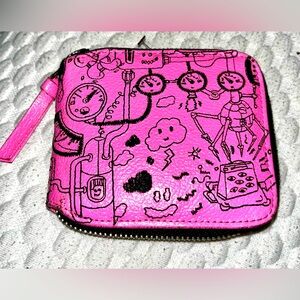 Min & Mon Pink & Black Leather Wallet